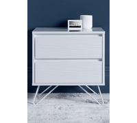 Time4sleep Fusion 2 Drawer White Bedside With White Feet Time4sleep White