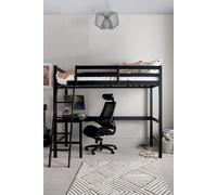 Time4sleep Fusion Black Gaming Wooden High Sleeper Bed Frame | Size: Single Time4sleep Black Single