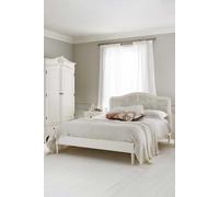Time4sleep Liberty Rattan Wooden - Bed Frame in White | Size: Double Time4sleep White Double