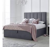 Time4Sleep Linea Kingsize Velvet End Lift Ottoman Bed - Grey