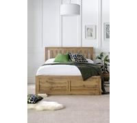 Time4sleep Madison Oak Finish 4 Drawer Wooden - Bed Frame Only in Natural | Size: Small Double Time4sleep Natural Small Double