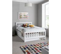 Time4sleep Malvern White 3 Drawer Wooden Bed With Trundle | Size: Double Time4sleep White Double