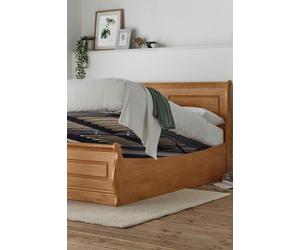 Time4sleep Marseille New Oak Wooden Ottoman Storage - Bed Frame in Brown | Size: King Time4sleep Brown King