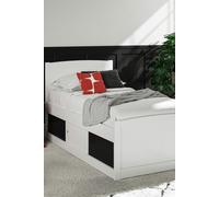 Time4sleep Maxistore 3 Door Black Wooden Storage Single Bed Frame in White Time4sleep White Single