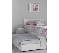Time4sleep Portland White Bed Frame With Liv & Lou Guest Underbed in Grey | Size: Single Time4sleep Grey Single