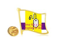 Timeâ€‚Forâ€‚Aâ€‚Trueâ€‚Displayâ€‚Ofâ€‚S Golden Metal Flag Lapel Pin Badge