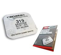 TimeArama® Renata Silver Oxide Watch Battery 319 (SR527SW) with Fitting Instructions