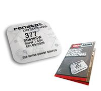 TimeArama® Renata Silver Oxide Watch Battery 377 (SR626SW) AG4 with Fitting Instructions