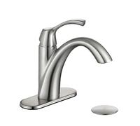 TimeArrow Brushed Nickel 1-Handle Single Hole Bathroom Faucet, 3-Hole Deck Plate, Pop-Up Drain and Water Supply Lines Included, TAF206-BN
