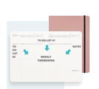 Timeboxing Weekly and Monthly Planner | Turn To-Do into DONE - Beat Procrastination & Stay Focused | Undated 7x9 Flexible Cover Productivity Planner - Pink