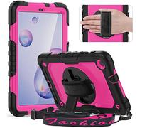 Timecity Case Compatible with Samsung Galaxy Tab A 8.4" 2020/ SM-T307, with Built-in Screen Protector&360 Degree Swivel Kickstand&Hand Strap&Shoulder Strap Case for Galaxy Tab A 8.4 Inch T307U-Rose