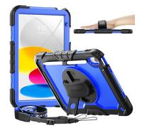 Timecity case for iPad 9/8/7 Generation 10.2 inch - Case for iPad 9/8/7 Generation - with Strong Protection - Screen Protector - Hand/Shoulder Strap-Dark Blue