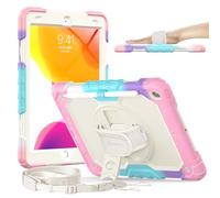 Timecity case for iPad 9/8/7 Generation 10.2 inch - Case for iPad 9/8/7 Generation - with Strong Protection - Screen Protector -Hand/Shoulder Strap-Pink Camo