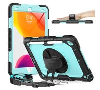 Timecity case for iPad 9/8/7 Generation 10.2 inch - case for iPad 9/8/7 Generation - with Strong Protection - Screen Protector - Hand/Shoulder Strap-Blue