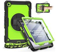 timecity Case for Samsung Galaxy Tab A9+/A9 Plus 11 Inch 2023 SM-X210/SM-X216/SM-X218, Shockproof Robust A9 Plus Case with Screen Protector, 360° Rotating Stand, Hand Strap, Shoulder Strap, Yellow