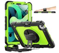Timecity Compatible with iPad Air 4 Case iPad 10.9 Case 2020 with Screen Protector/Swivel Kickstand/Hand Strap/Pencil Holder Cover for iPad Air 4th Generation 10.9 inch/iPad Pro 11 (2020&2018), Green
