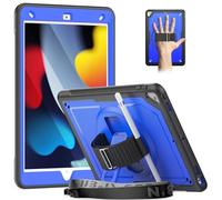Timecity for iPad 9th 8th 7th Generation 10.2 inch Case,Shockproof Case with Screen Protector, Stand/360 Rotating Hand Strap,Pencil Holder,Heavy Duty Cover for iPad 10.2 7/8/9 2021~2019 Model, Blue