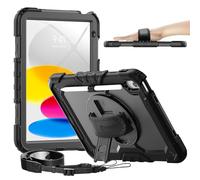 timecity for iPad (A16) 11th/ 10th Generation Case 11''/ 10.9 Inch (2025/2022) - Heavy Duty Protective Cover with Screen Protector, Stand, Shoulder Strap & Pencil Holder | Kids-Friendly - Black