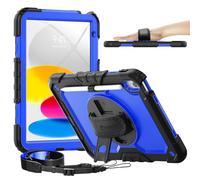timecity for iPad (A16) 11th/ 10th Generation Case 11''/ 10.9 Inch (2025/2022) - Heavy Duty Protective Cover with Screen Protector, Stand, Shoulder Strap & Pencil Holder | Kids-Friendly - Dark Blue