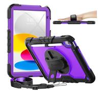timecity for iPad (A16) 11th/ 10th Generation Case 11''/ 10.9 Inch (2025/2022) - Heavy Duty Protective Cover with Screen Protector, Stand, Shoulder Strap & Pencil Holder | Kids-Friendly - Purple