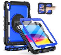Timecity For iPad (A16)11th Generation Case 11 inch 2025/iPad 10th Generation Case 10.9 inch 2022, Heavy Duty Protective Cover with Screen Protector, Rotating Stand, Shoulder Strap. Dark Blue