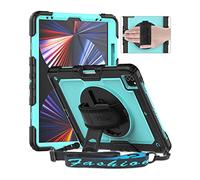Timecity for iPad Pro 12.9 Case 6th/ 5th/ 4th/ 3rd Generation (for iPad Pro 12.9 inch Case): with Strong Protection, Screen Protector, Hand/Shoulder Strap, Rotating Stand, Pencil Holder Light blue