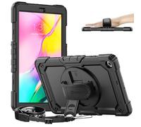 Timecity for Samsung Galaxy Tab A 10.1 Case 2019, Only Fit (SM-T510/ SM-T515/ SM-T517), Drop Proof with Hand Strap Stand Screen Protector Pencil Holder for Galaxy Tab A 10.1 Case - Black