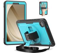 Timecity for Samsung Galaxy Tab A9 Case 8.7" 2023, Shockproof Sturdy Case with Screen Protector,Kickstand/360 Rotating Hand Strap,Pencil Holder, Heavy Duty Cover for Galaxy Tablet A9 Kids,Light Blue