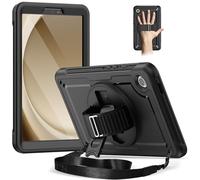 Timecity for Samsung Galaxy Tab A9 Case 8.7" 2023, Shockproof Sturdy Case with Screen Protector,Kickstand/360 Rotating Hand Strap,Pencil Holder, Heavy Duty Cover for Galaxy Tablet A9 Kids,Black