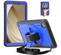 Timecity for Samsung Galaxy Tab A9 Case 8.7" 2023, Shockproof Sturdy Case with Screen Protector,Kickstand/360 Rotating Hand Strap,Pencil Holder, Heavy Duty Cover for Galaxy Tablet A9 Kids,Dark Blue