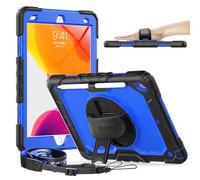 Timecity Protective Case Compatible with iPad 10.2 Inch 2019/2020/2021, iPad 8th/7th Gen - with Pen Holder, Stand, Adjustable Shoulder Strap and Built-in Screen Protector, Dark Blue