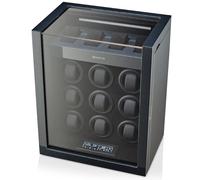TIMECUBE 9 Watch Winder with 4 Storage Slots and Interior Light (Carbon), Carbon, Watch winder