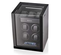 TIMECUBE Watch Winder for 4 Watches with 15 Winding Programs and 3 Watch Storage Slots, Black, Timecube Watch Winders