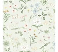 Timeet 44x300cm Self Adhesive Wallpaper Floral Peel and Stick Wallpaper Colorful Flower and Butterfly Sticky Back Vinyl Green Removable Contact Paper for Living Room Bedroom Wall Cabinet Shelf