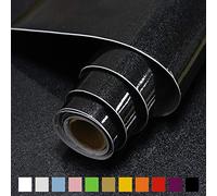 Timeet Black Sticky Back Plastic Glossy Self Adhesive Wallpaper Glitter Effect Kitchen Wallpaper Waterproof Vinyl Wrap Film Removable Furniture Sticker Covering Countertops Kitchen Wardrobe 40x300cm
