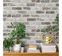 Timeet Brick Effect Sticky Back Plastic Paper Vintage Self Adhesive Wallpaper 44x1000cm Peel and Stick Vinyl Film Faux Textured Brick Removable Wallpaper 3D Effect for Kitchen Bedroom Entire Rooms