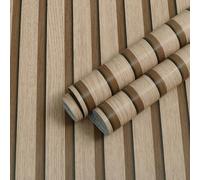 Timeet Brown Wood Grain Wallpaper 44x600cm Peel and Stick Wallpaper Wooden Effect Vinyl Self Adhesive Film Waterproof Stick on Wallpaper for Living Room Bedroom Kitchen Wall Cabinet