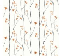 Timeet Peel and Stick Wallaper Beige Floral 41CMx5M Waterproof Self Adhesive Vinyl Leaf Branch Contact Paper Textured Sticky Back Plastic Removable Vinyl Wrap for Wall Cabinet