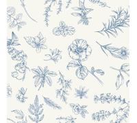 Timeet Peel and Stick Wallpaper Blue Floral 44CM×3M Waterproof Self Adhesive Vinyl Flower Leaf Contact Paper Removable Vinyl Wrap Thicken Sticky Back Plastic Roll Kitchen Bathroom Wall Covering