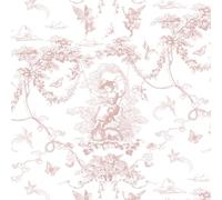 Timeet Peel and Stick Wallpaper Pink and White Self Adhesive Wallpaper Cupid Manor Painting 41x300CM Waterproof Vinyl Wrap Sticky Back Wallpaper for Living Room Bedroom Wall Cabinet Shelf