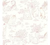 Timeet Peel and Stick Wallpaper Pink Floral 44CM×10M Waterproof Self Adhesive Vinyl Flower Cat Contact Paper Removable Vinyl Wrap Thicken Sticky Back Plastic Roll Kitchen Bathroom Wall Covering