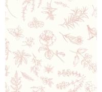 Timeet Peel and Stick Wallpaper Pink Floral 44CM×3M Waterproof Self Adhesive Vinyl Cream Flower Leaf Contact Paper Removable Vinyl Wrap Thicken Sticky Back Plastic Roll Kitchen Wall Cabinet Decor