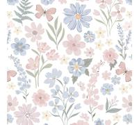 Timeet Peel and Stick Wallpaper Watercolor Pink Floral Wallpaper Self Adhesive Contact Paper 44×1000cm Vinyl Roll Suitable for Living Room Bedroom Wall Furniture