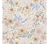 Timeet Self Adhesive Wallpaper 44cm x 10m Peel and Stick Wallpaper Boho Floral Contact Paper Waterproof Vinyl Wrap Beige Pink for Bedroom Living Room Bathroom Renter Friendly Furniture Sticker