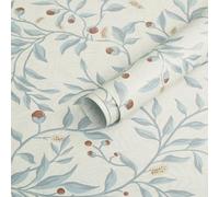 Timeet Self Adhesive Wallpaper Beige Leaves 41CM×3M Waterproof Peel and Stick Wallpaper Thicken Sticky Back Plastic Blue Leaves Red Fruit Contact Paper Removable Vinyl Wrap for Furniture Cabinet