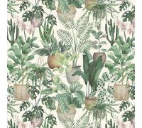 Timeet Self Adhesive Wallpaper Green Botanical Sticky Back Wallpaper 41x1000cm Peel and Stick Wallpaper Vinyl Warp Waterproof Contact Paper for Bedroom Living Room Wall Shelf Cabinet