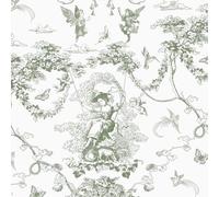 Timeet Self Adhesive Wallpaper Green Cupid Painting 44x1000cm Peel and Stick Wallpaper Vinyl Wrap Contact Paper Waterproof Stick on Wallpaper for Bedroom Living Room Wall Cabinet