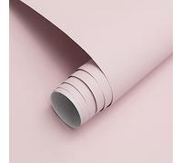 Timeet Self Adhesive Wallpaper Pink Matt Sticky Back Plastic Paper Light Pink 40x1000cm Peel and Stick Wallpaper for Girls Room Waterproof Stick on Wallpaper Vinyl Film Roll for Cabinet Wall