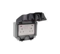 Timeguard TW1209DPN Weathersafe IP66 Twin Gang 13A Switched Socket DP with Neon
