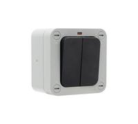 Timeguard TW1222 Weathersafe IP66 Twin Gang 2 Way 20AX Switch with Neon